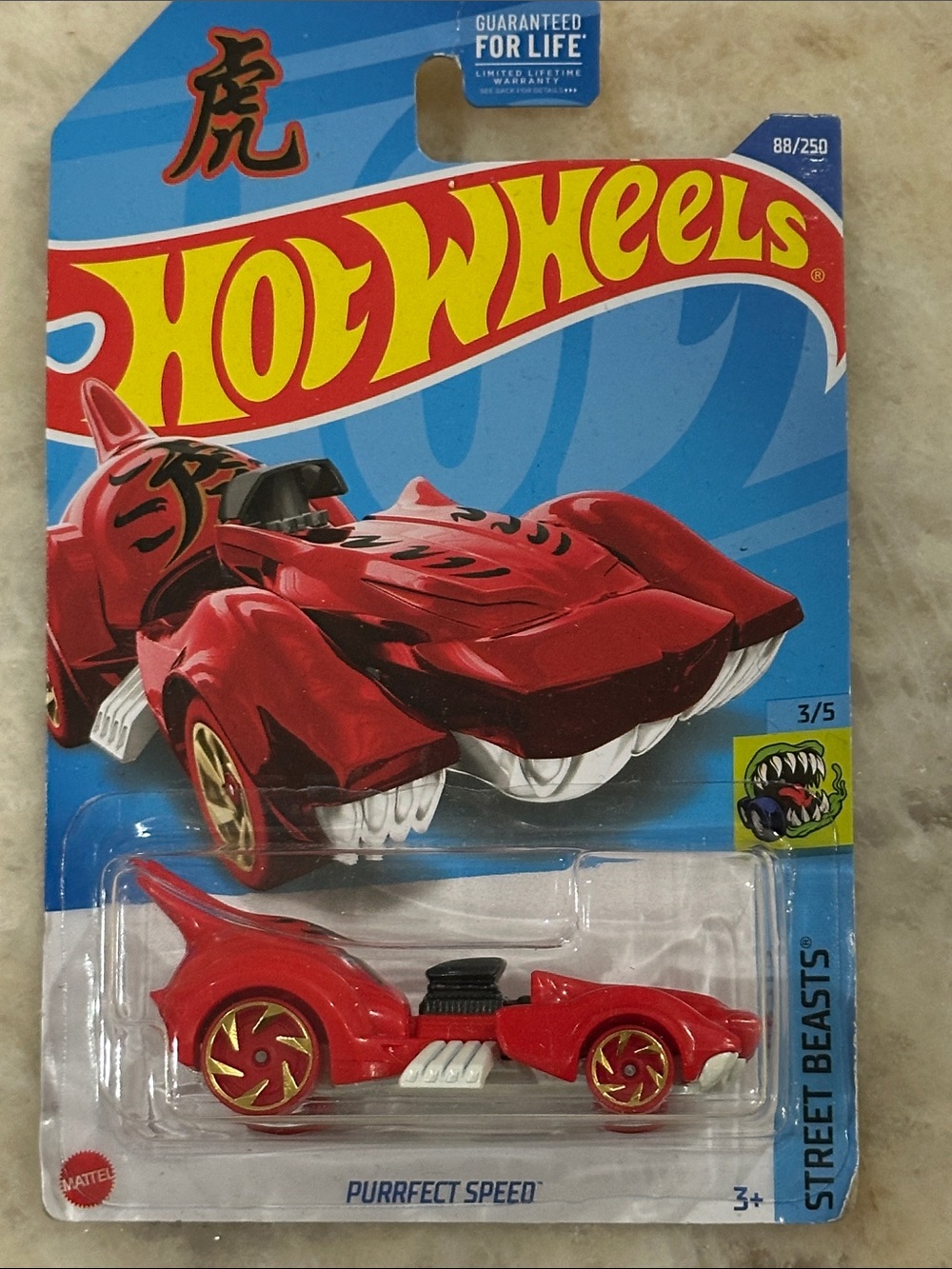 Hot Wheels Purrfect Speed Kids Toy Car - Red with Gold Accents